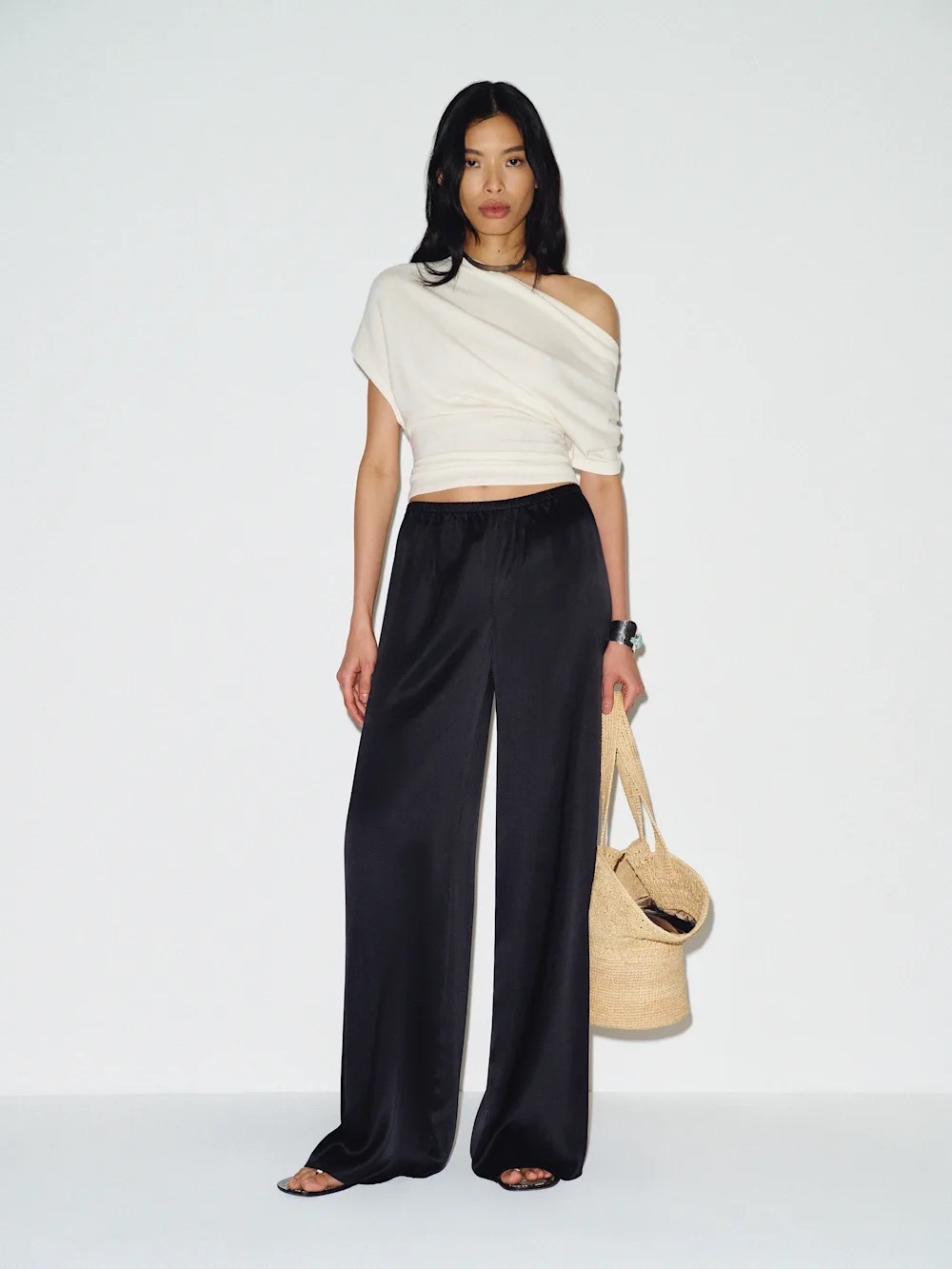 Reformation Black Wide-Leg Silk Pants - XS NWT